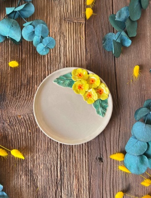 Small Plate with Yellow Flowers