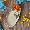 Big Oval Breakfast Plate with Flowers