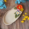 Big Oval Breakfast Plate with Flowers