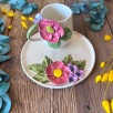 Renkli Çiçekli Kahve Mug Set