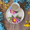 Renkli Çiçekli Kahve Mug Set