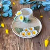 Turkish Coffee Cup Set with Daisy Flowers