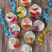 Turkish Coffee Cup Set with Daisy Flowers
