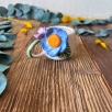 Turkish Coffee Cup with Blue Flower