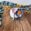 Turkish Coffee Cup with Blue Flower
