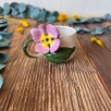 Turkish Coffee Cup with Purple Flower