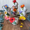 Turkish Coffee Cup with Purple Flower