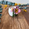 Turkish Coffee Cup with Purple Flower