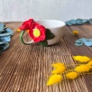 Kırmızı Çiçekli Cappuccino Kahve Mug