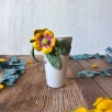 Latte Coffee Mug with Yellow Flowers