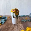 Latte Coffee Mug with Yellow Flowers