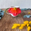 Coffee Mug with Big Red Flower