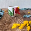Coffee Mug with Big Red Flower