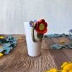 Latte Coffee Mug with Orange Flower