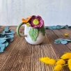 Coffee Mug with Pink and Orange Flowers
