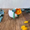 Turuncu Çiçekli Kahve Mug