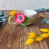 Pembe Çiçekli Cappuccino Kahve Mug