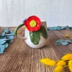 Kırmızı Çiçekli Kahve Mug