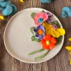 Big Plate with Colorful Bouquet Design