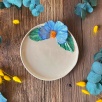 Mug Plate with Blue Flower
