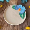 Mug Plate with Blue Flower