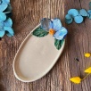 Mavi Çiçek Oval Kahvaltılık Tabak