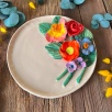 Big Plate with Colorful Bouquet Design