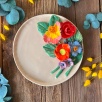 Big Plate with Colorful Bouquet Design