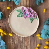 Cake Plate with Purple Hydrangea Flower