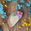 Oval Breakfast Plate with Purple Flowers