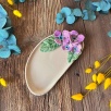 Oval Breakfast Plate with Purple Flowers