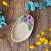Small Oval Breakfast Plate with Purple Flowers