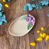 Small Oval Breakfast Plate with Purple Flowers