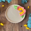 Mug Plate with Big Pink Flower