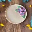 Mug Plate with Purple Flowers