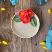Small Plate with Red Flowers