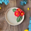 Small Plate with Red Flowers