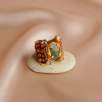 Silver Ring with Opal, Agate and Raw Diamonds