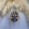 Silver Ring with Kyanite and Opal
