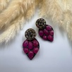 Silver Earrings with Tourmaline and Raw Diampnds