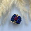 Lapis Lazuli, Yakut ve Elmas Taşlı Gümüş Yüzük