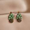 Silver Earrings with Aventurine and Raw Diamonds