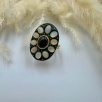 Silver Ring with Tourmaline and Opal Stones