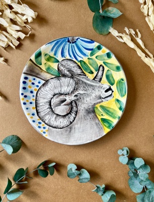 Özel Tasarım Çini Tabak Koç