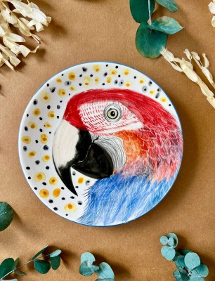 Design Tile Plate Parrot