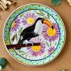 Özel Tasarım Çini Tabak Tukan Kuşu