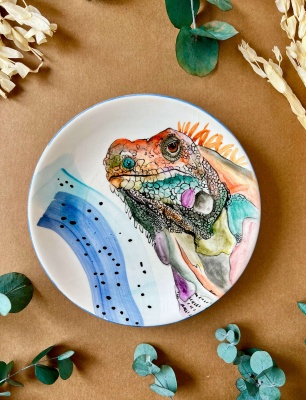 Design Tile Plate Iguana