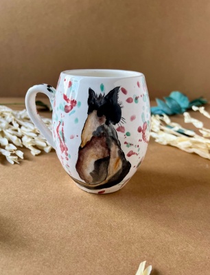 Özel Tasarım Çini Mug Kedi