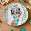 Design Tile Plate Ostrich
