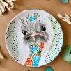 Design Tile Plate Ostrich
